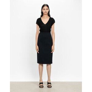 Veronika Maine Black Crepe Knee Length Pencil Skirt S